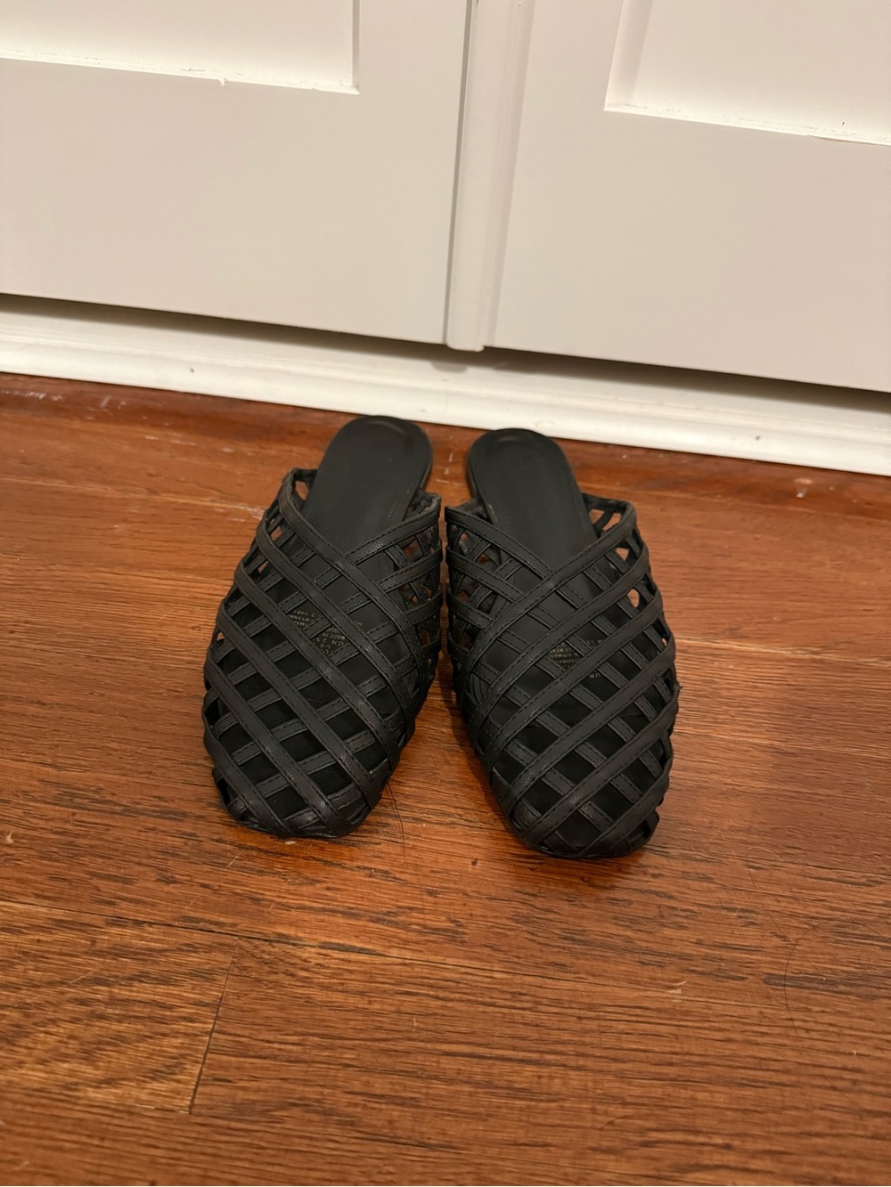 H&M Black Lattice Mules